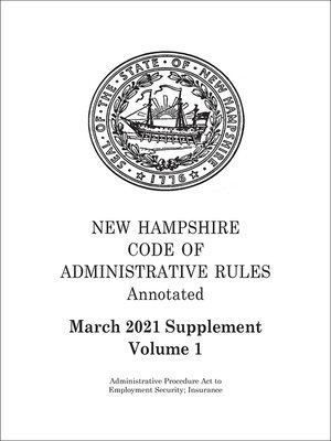 cover image of New Hampshire Code of Administrative Rules Annotated